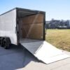7×14 Enclosed Trailer White V-Nose Blackout Package (2) 3,500lb Axles - Image 14