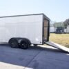 7×14 Enclosed Trailer White V-Nose Blackout Package (2) 3,500lb Axles - Image 15