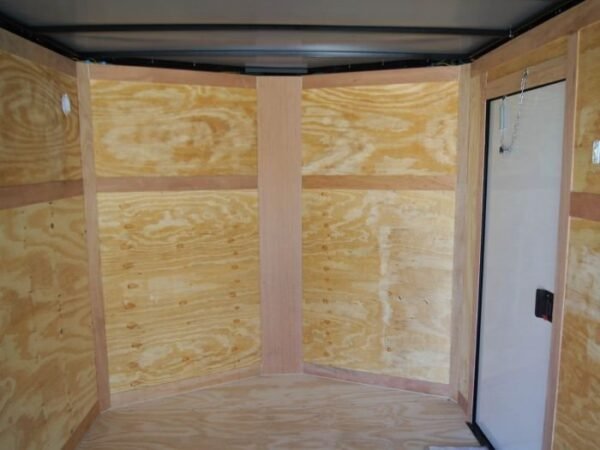 7×14 Enclosed Trailer White V-Nose Blackout Package (2) 3,500lb Axles - Image 16