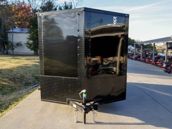7×14 Enclosed Trailer Black V-Nose Blackout Package 3,500lb Axle Storage - Image 2