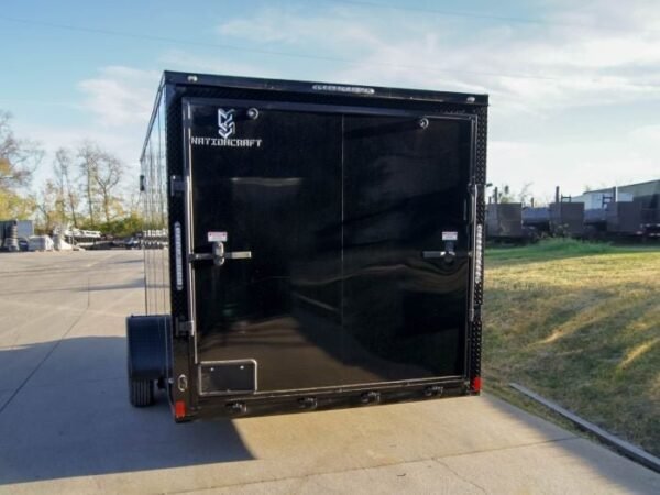 7×14 Enclosed Trailer Black V-Nose Blackout Package 3,500lb Axle Storage - Image 4