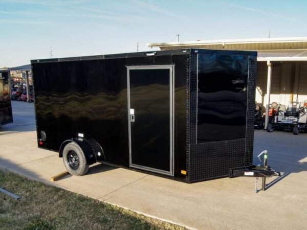 7×14 Enclosed Trailer Black V-Nose Blackout Package 3,500lb Axle Storage - Image 7