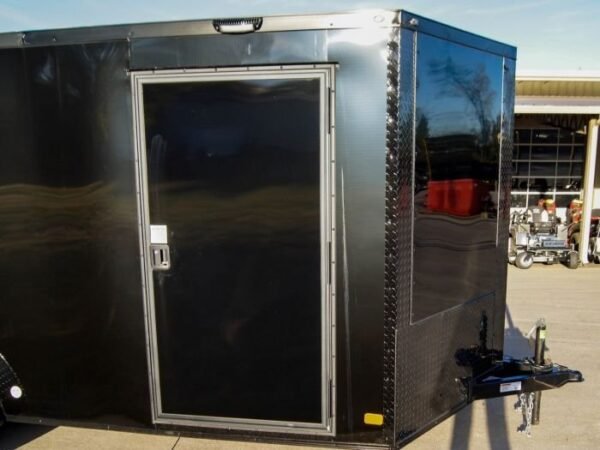 7×14 Enclosed Trailer Black V-Nose Blackout Package 3,500lb Axle Storage - Image 12