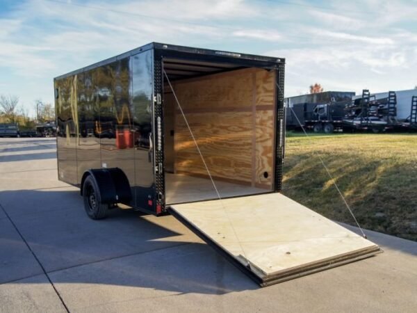 7×14 Enclosed Trailer Black V-Nose Blackout Package 3,500lb Axle Storage - Image 13