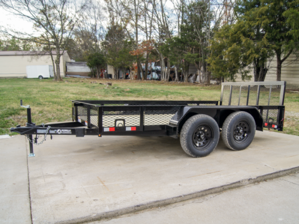 6.4×12 Dovetail Utility Trailer with 1ft Mesh Sides (2) 3,500lb Axles