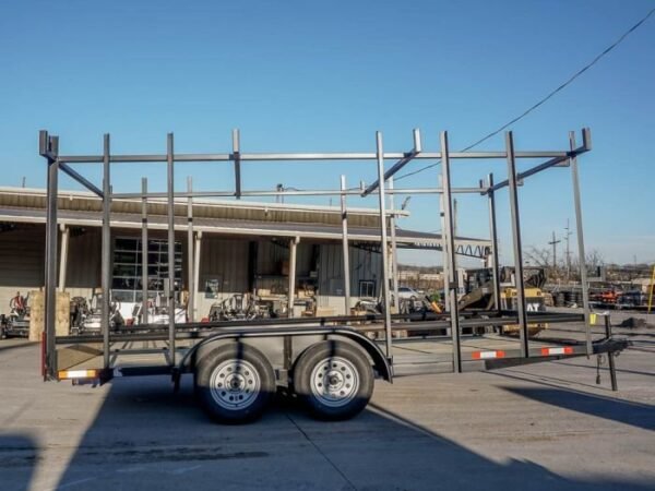 6.4 x 16 Straight Deck Tandem Axle Utility Trailer w/ 6ft Ladder Racks - Image 2