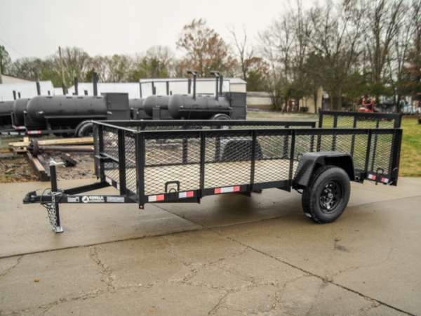 5×12 Dovetail Utility Trailer with 2ft Mesh Sides 3,500lb Axle