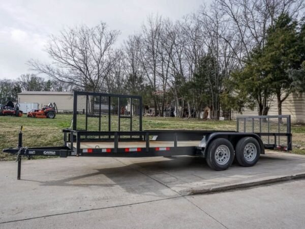 6.4×18 Dovetail Utility Trailer with Side Gate (2) 3,500lb Axle