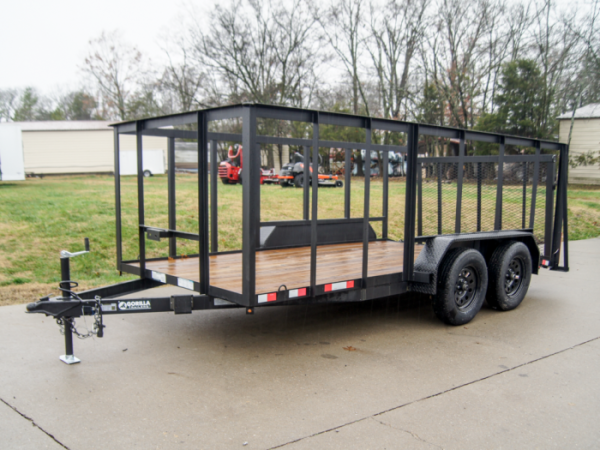 6.4×14 Dovetail Utility Trailer with 4ft Rails (2) 3500lb Axles