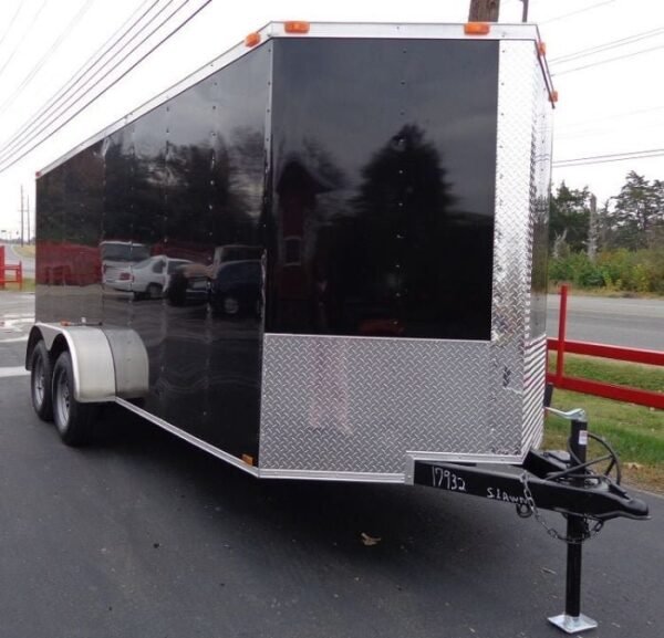 Enclosed Trailer 6’x16′ Black – V-Nose Cargo Equipment Car ATV Storage