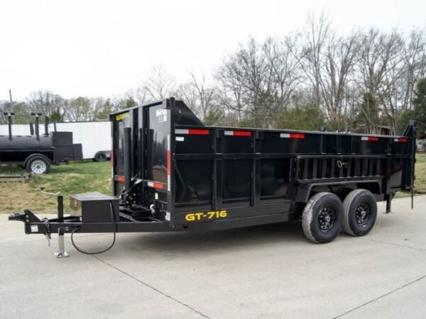 7×16 Telescopic Dump Trailer with 3ft Sides (2) 7K Axles - Image 3