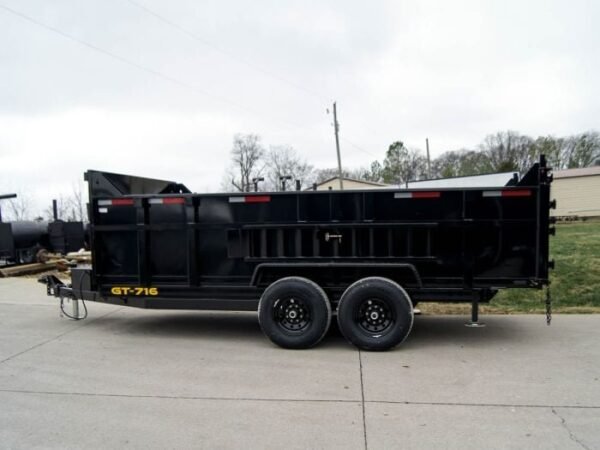 7×16 Telescopic Dump Trailer with 3ft Sides (2) 7K Axles - Image 4