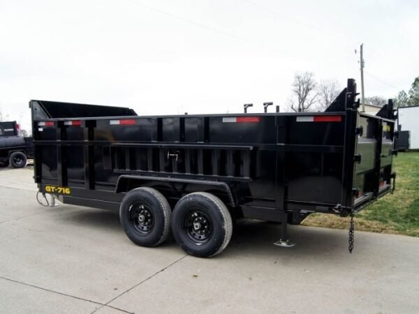 7×16 Telescopic Dump Trailer with 3ft Sides (2) 7K Axles - Image 5