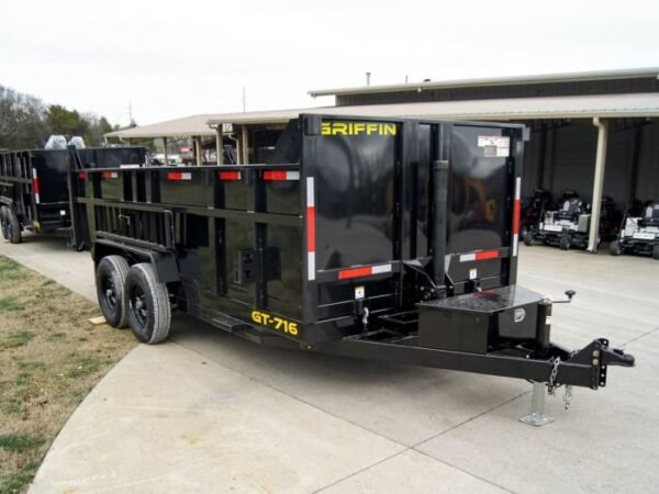 7×16 Telescopic Dump Trailer with 3ft Sides (2) 7K Axles - Image 9