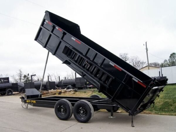 7×16 Telescopic Dump Trailer with 3ft Sides (2) 7K Axles - Image 2