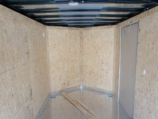 6’x12′ White Enclosed V-Nose Trailer with Diamond Plate Floor Storage - Image 19