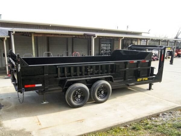 7×16 Gooseneck Telescopic Dump Trailer with 2ft Sides (2) 7K Axles - Image 7