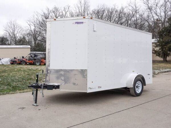 Enclosed Trailer 7×12 Single Axle 3500lbs V-Nose W/ Ramp Storage - Image 2