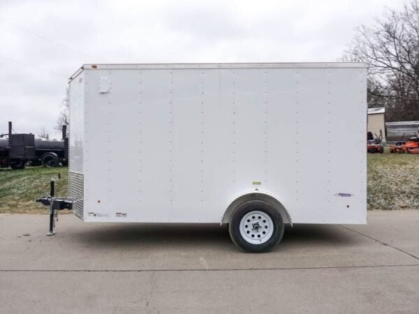 Enclosed Trailer 7×12 Single Axle 3500lbs V-Nose W/ Ramp Storage - Image 3