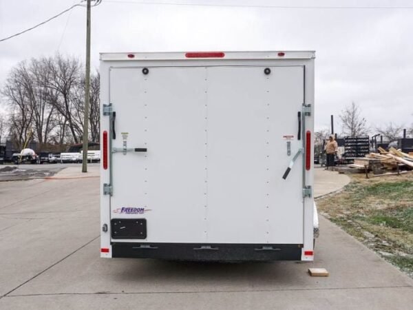 Enclosed Trailer 7×12 Single Axle 3500lbs V-Nose W/ Ramp Storage - Image 5