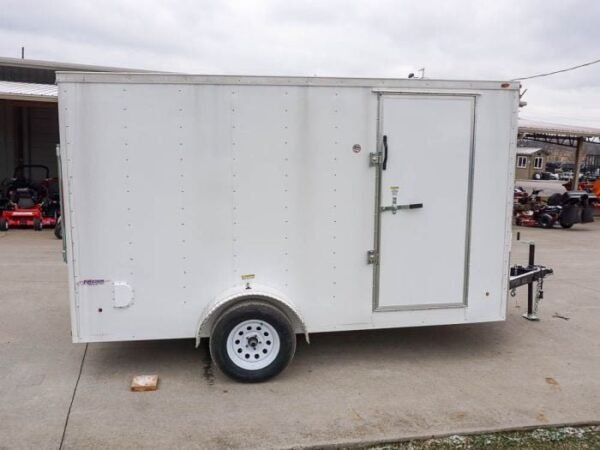 Enclosed Trailer 7×12 Single Axle 3500lbs V-Nose W/ Ramp Storage - Image 6