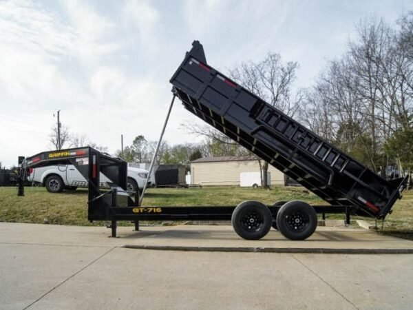 7×16 Gooseneck Telescopic Dump Trailer with 2ft Sides (2) 7K Axles - Image 11