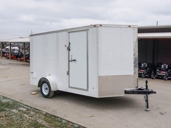Enclosed Trailer 7×12 Single Axle 3500lbs V-Nose W/ Ramp Storage - Image 7