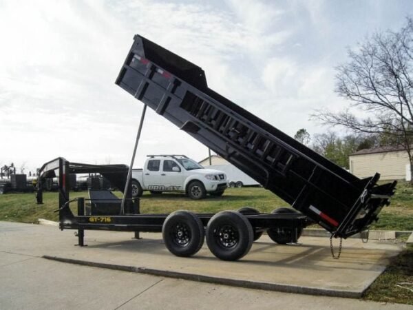 7×16 Gooseneck Telescopic Dump Trailer with 2ft Sides (2) 7K Axles - Image 12