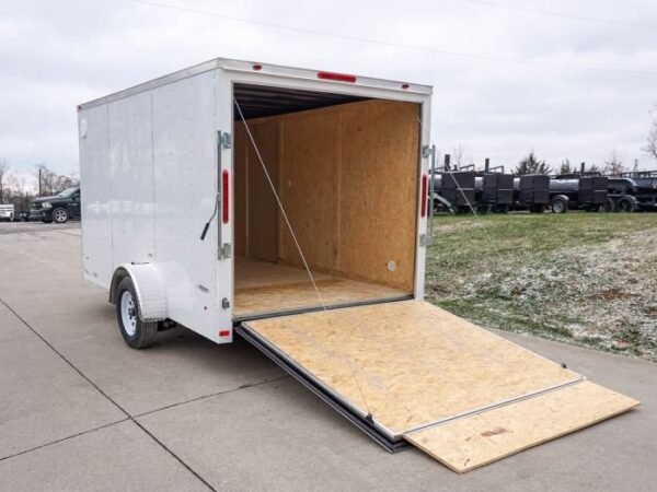 Enclosed Trailer 7×12 Single Axle 3500lbs V-Nose W/ Ramp Storage - Image 15