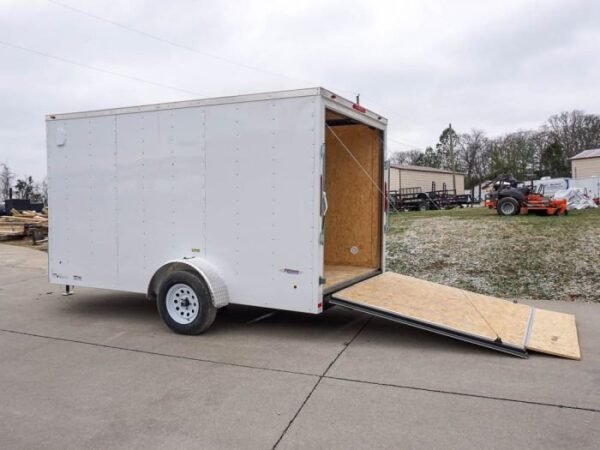 Enclosed Trailer 7×12 Single Axle 3500lbs V-Nose W/ Ramp Storage - Image 16