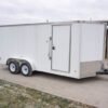 7×16 White V-Nose Enclosed Trailer Lawn Mower Cargo Trailer Storage - Image 8