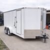 7×16 White V-Nose Enclosed Trailer Lawn Mower Cargo Trailer Storage - Image 9