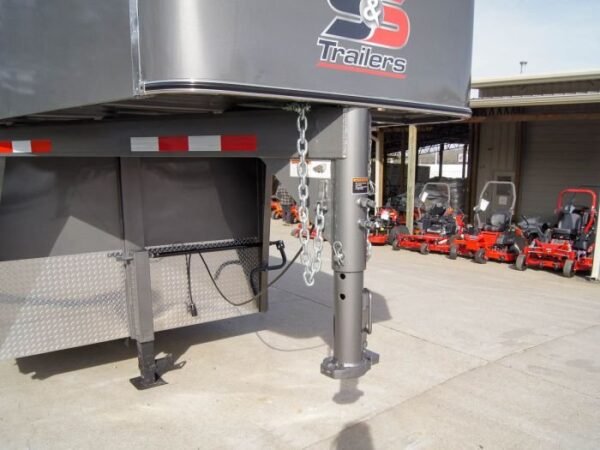 24ft Charcoal Gooseneck Livestock Trailer with Padded Floors (2) 7K Axles - Image 18