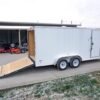 7×16 White V-Nose Enclosed Trailer Lawn Mower Cargo Trailer Storage - Image 20