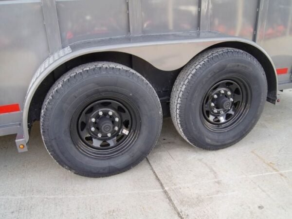 20ft Charcoal Gooseneck Livestock Cattle Trailer (2) 7K Axles - Image 12