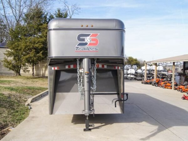 20ft Charcoal Gooseneck Livestock Cattle Trailer (2) 7K Axles - Image 9