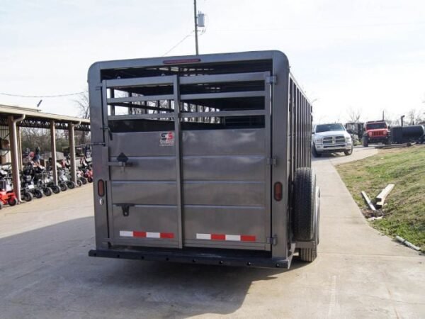 20ft Charcoal Gooseneck Livestock Cattle Trailer (2) 7K Axles - Image 7