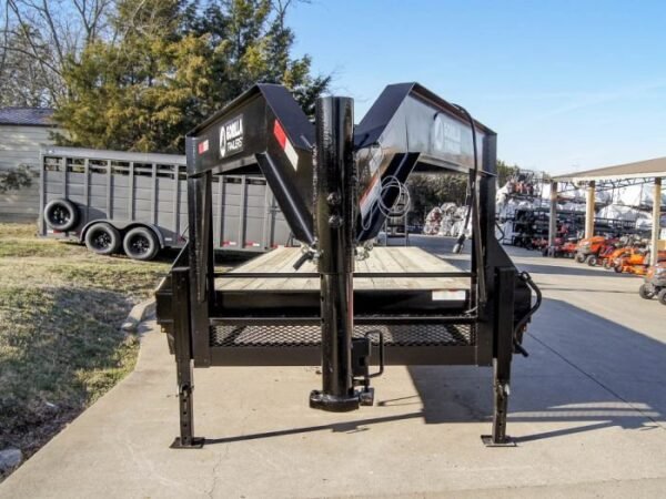 8.5×30 IBeam Gooseneck Deckover Trailer (2) 7K Axles Stand-Up Ramps - Image 2