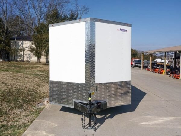 Enclosed Trailer Custom 7’x18′ White Tandem Axle with Ramp and E-Tracks Storage - Image 2