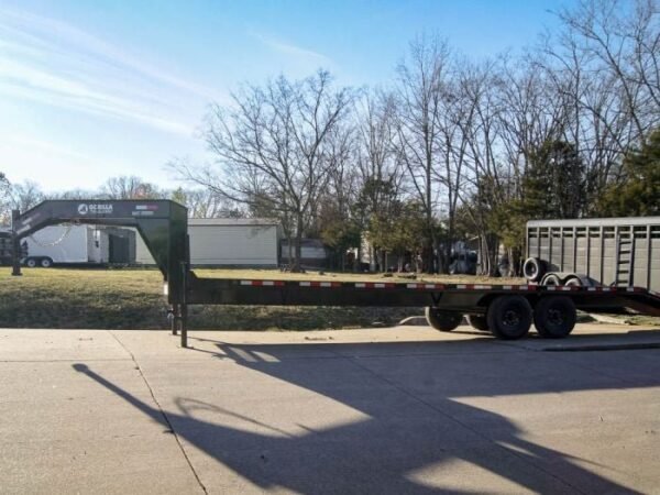 8.5×30 IBeam Gooseneck Deckover Trailer (2) 7K Axles Stand-Up Ramps - Image 4