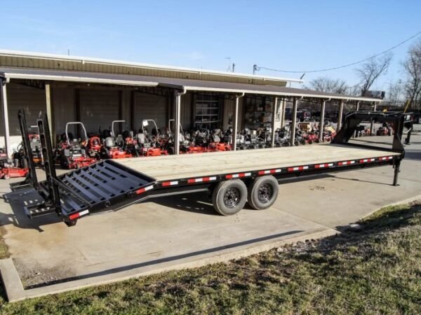 8.5×30 IBeam Gooseneck Deckover Trailer (2) 7K Axles Stand-Up Ramps - Image 6