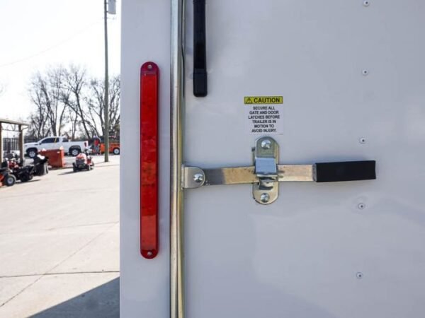 Enclosed Trailer Custom 7’x18′ White Tandem Axle with Ramp and E-Tracks Storage - Image 14