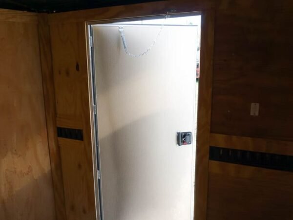 Enclosed Trailer Custom 7’x18′ White Tandem Axle with Ramp and E-Tracks Storage - Image 17