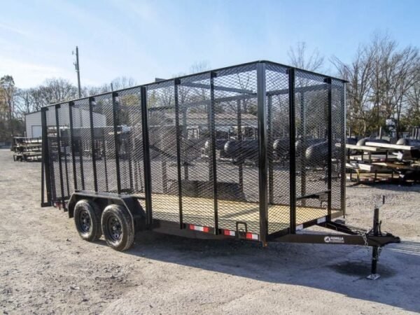 6.4×16 Straight Deck Utility Trailer 6ft Mesh Sides (2) 3,500lb Axles