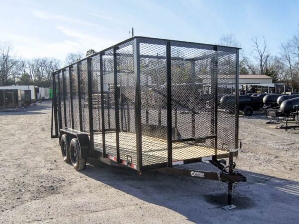 6.4×16 Straight Deck Utility Trailer 6ft Mesh Sides (2) 3,500lb Axles - Image 2