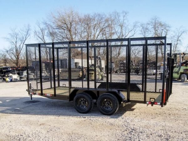 6.4×16 Straight Deck Utility Trailer 6ft Mesh Sides (2) 3,500lb Axles - Image 5