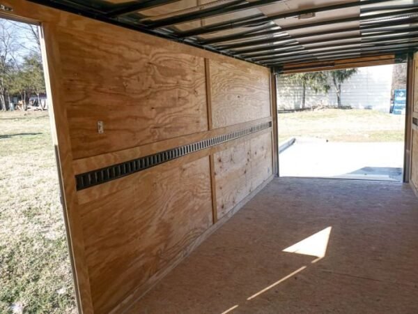 Enclosed Trailer Custom 7’x18′ White Tandem Axle with Ramp and E-Tracks Storage - Image 23