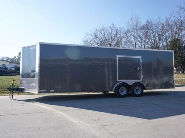 Enclosed Trailer 8.5×24 Tandem Axle Charcoal Gray – Motorcycle Car Hauler Storage - Image 3