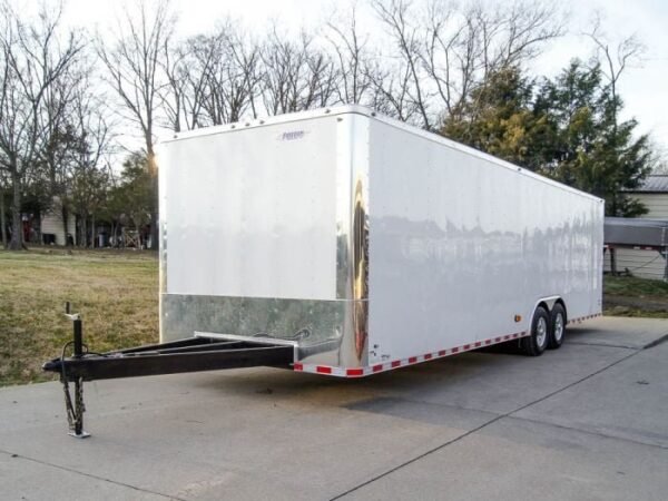 8.5×28 Flat Nose White Enclosed Trailer (2) 5,200lb Axles Cargo Storage - Image 3