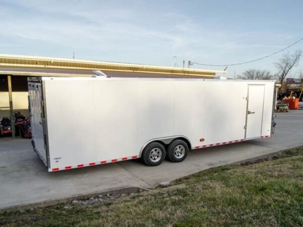 8.5×28 Flat Nose White Enclosed Trailer (2) 5,200lb Axles Cargo Storage - Image 7